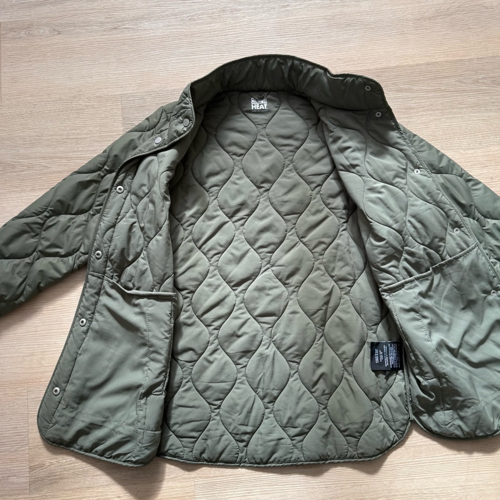 32 Degrees Heat Womens Tea Leaf Khaki Olive Green Quilted Jacket Size S - Picture 7 of 10